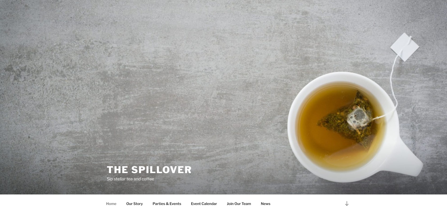 screenshot of website